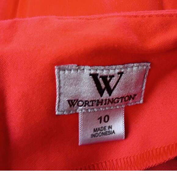 Worthington Colorblock Pencil Skirt Red Black Executive Chic Minimalist 10 - Picture 6 of 8